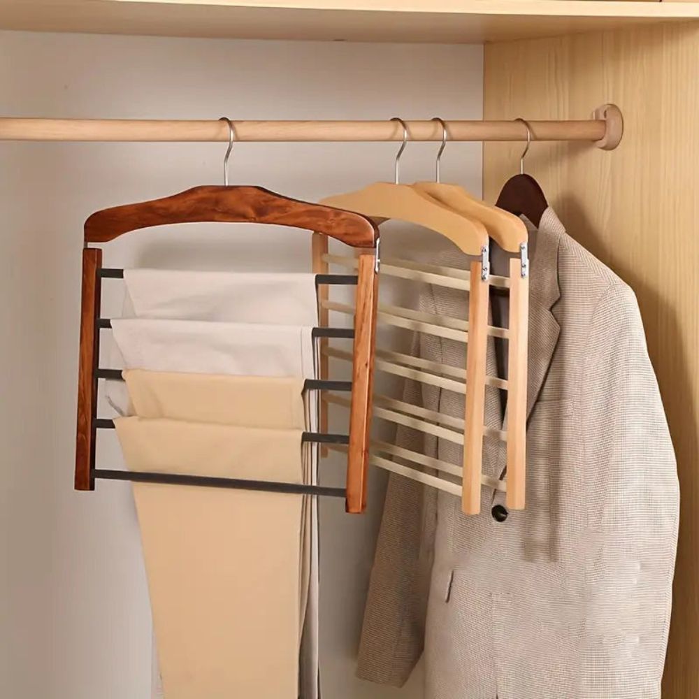 Elegantes Holzmulti-Tier-Kleiderbügel-2