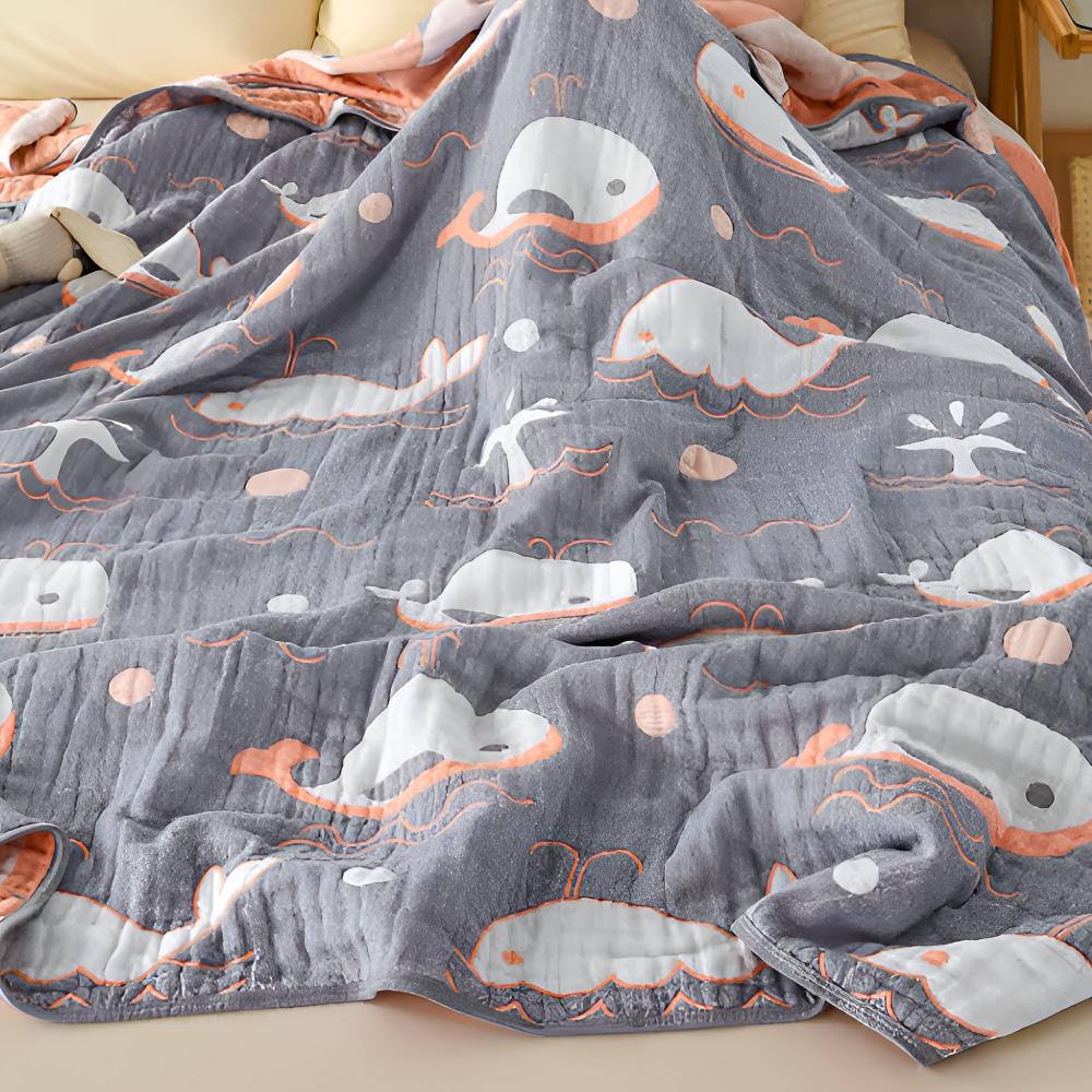 Ocean Dreams Whale Baumwolldecke-2