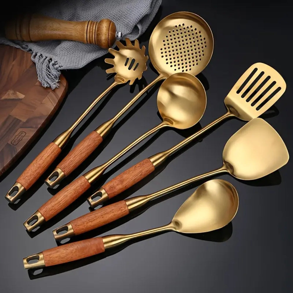 Kochauswahl goldener Küchenutensilien | 6pcs gesetzt-1