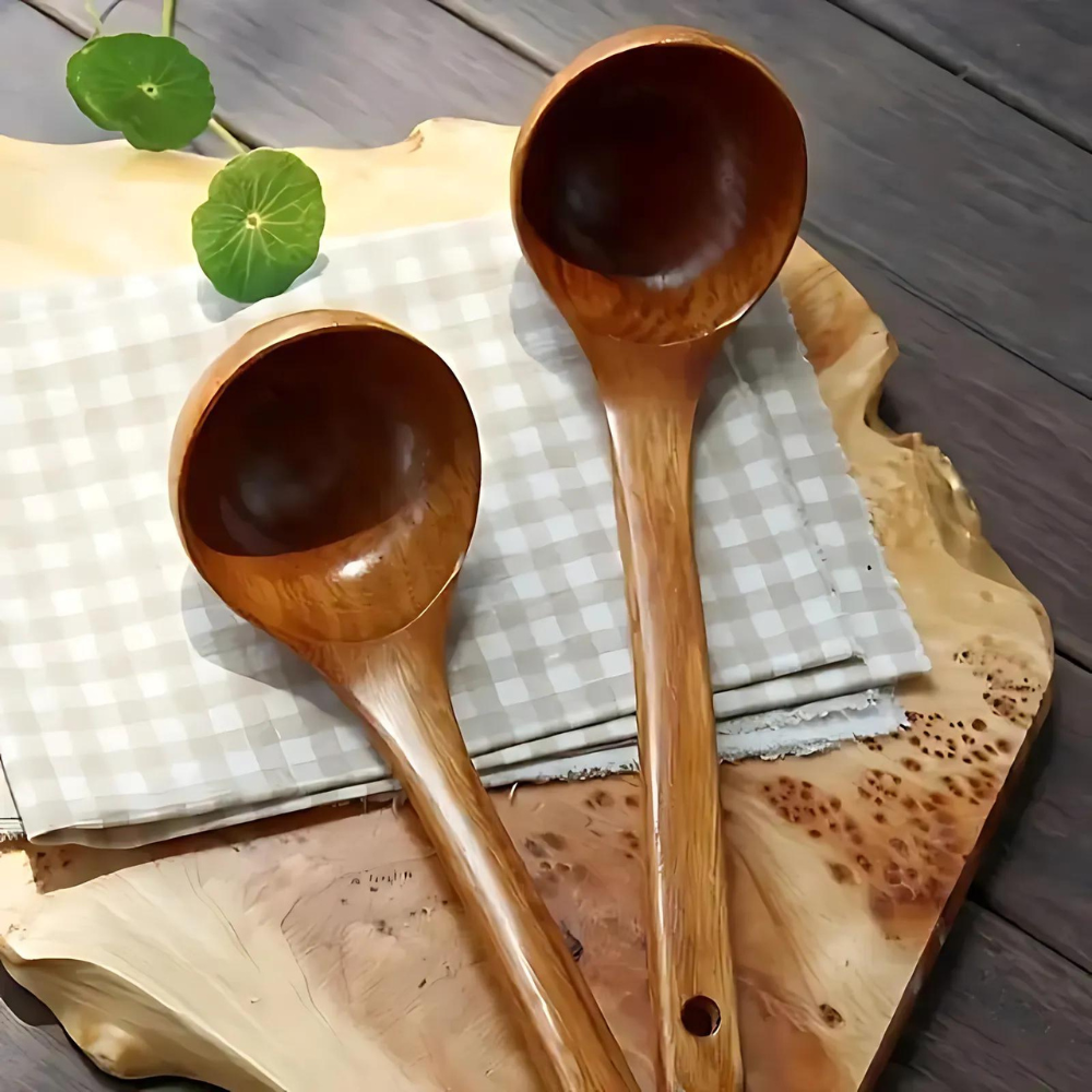 Natürlicher Holzsuppenlöffel - 1PC-2