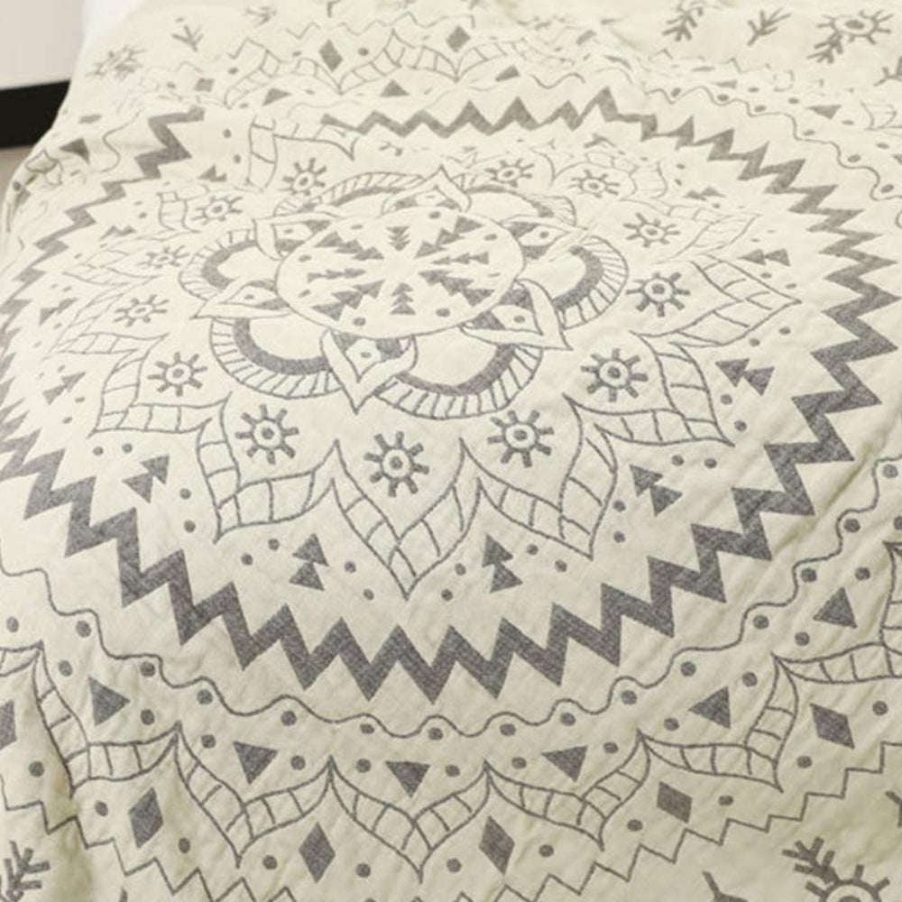 Mandala Kunstmuster reversible Baumwolldecke-4