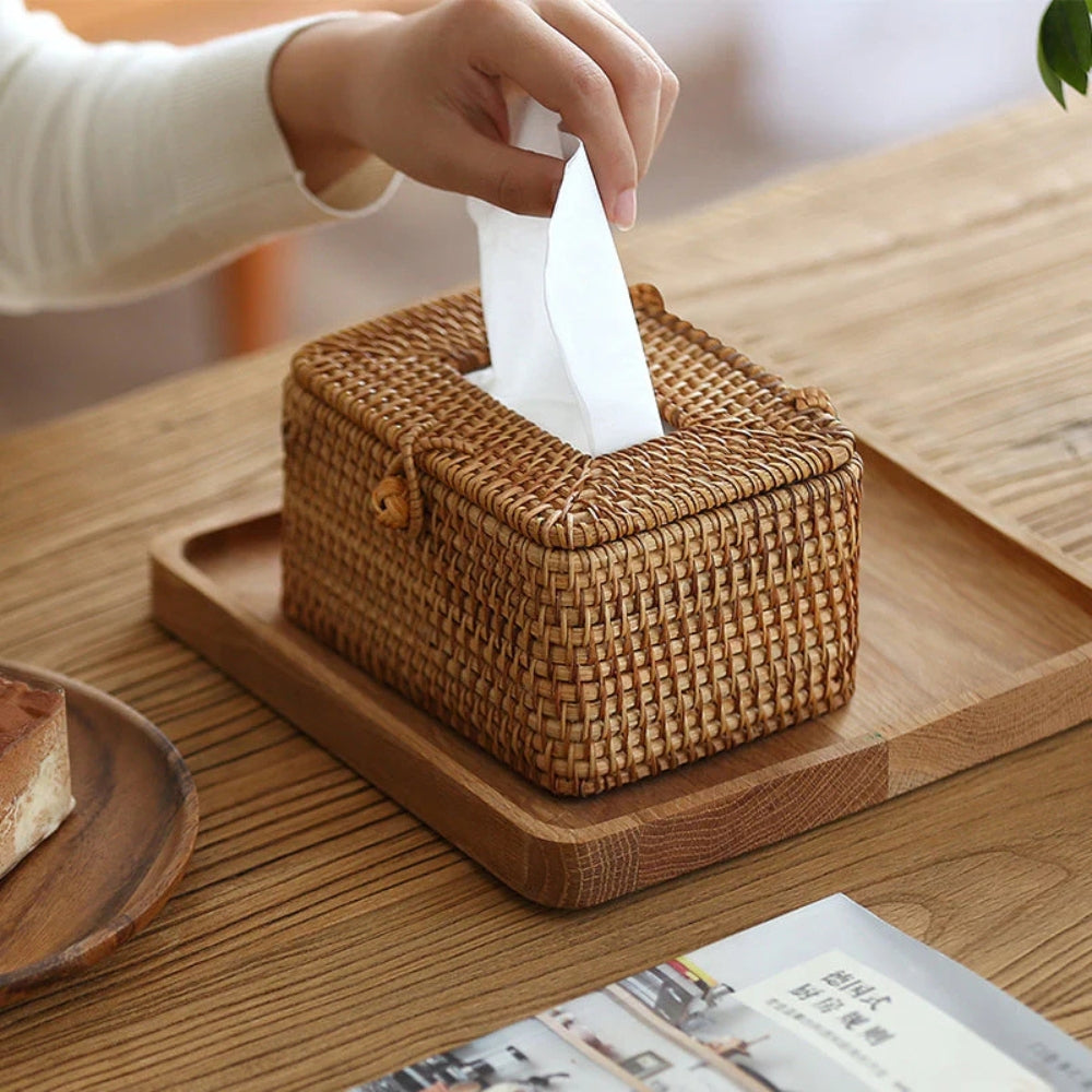 Maßgeschneiderte Rattan -Tissue -Box-2