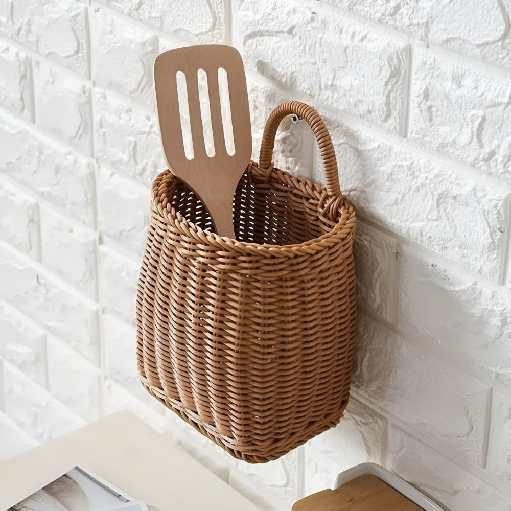 Willow Rattan gewebter Speicherkorb-4