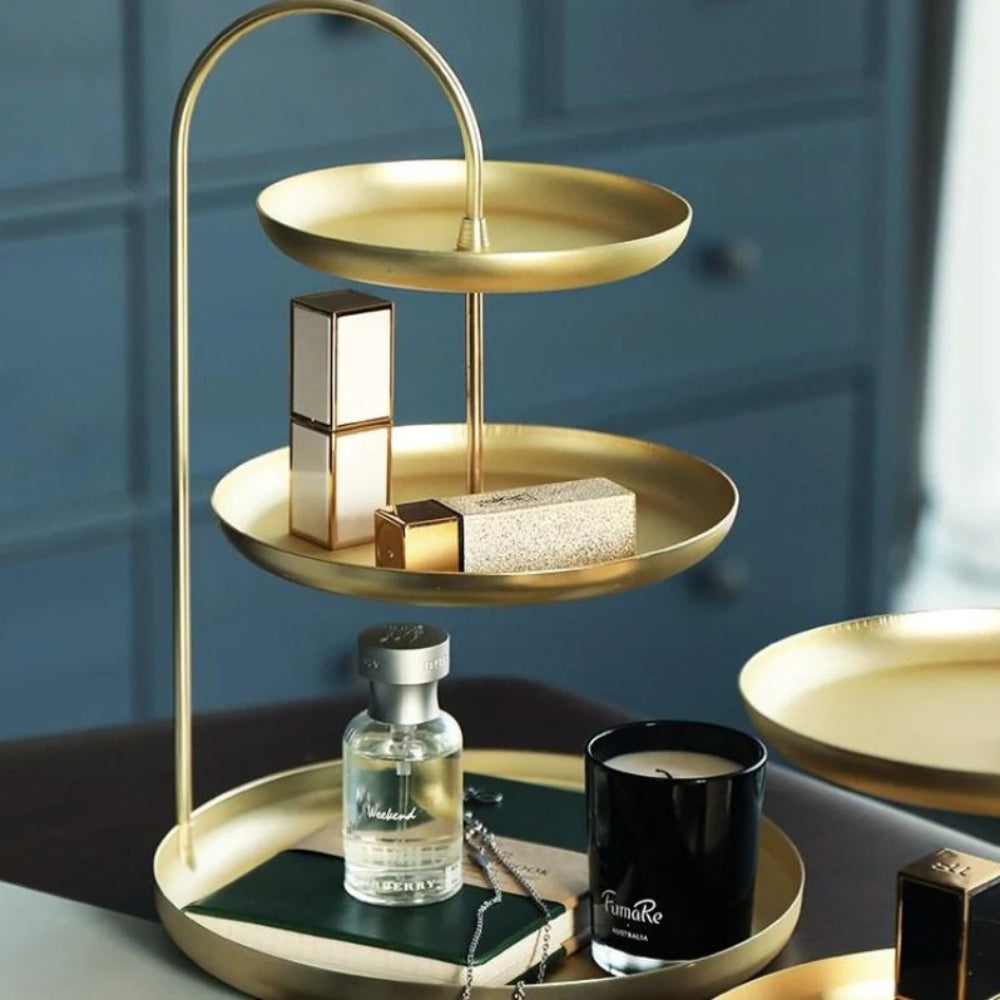 Eleganter Goldspeicher -Organisator Stand-3