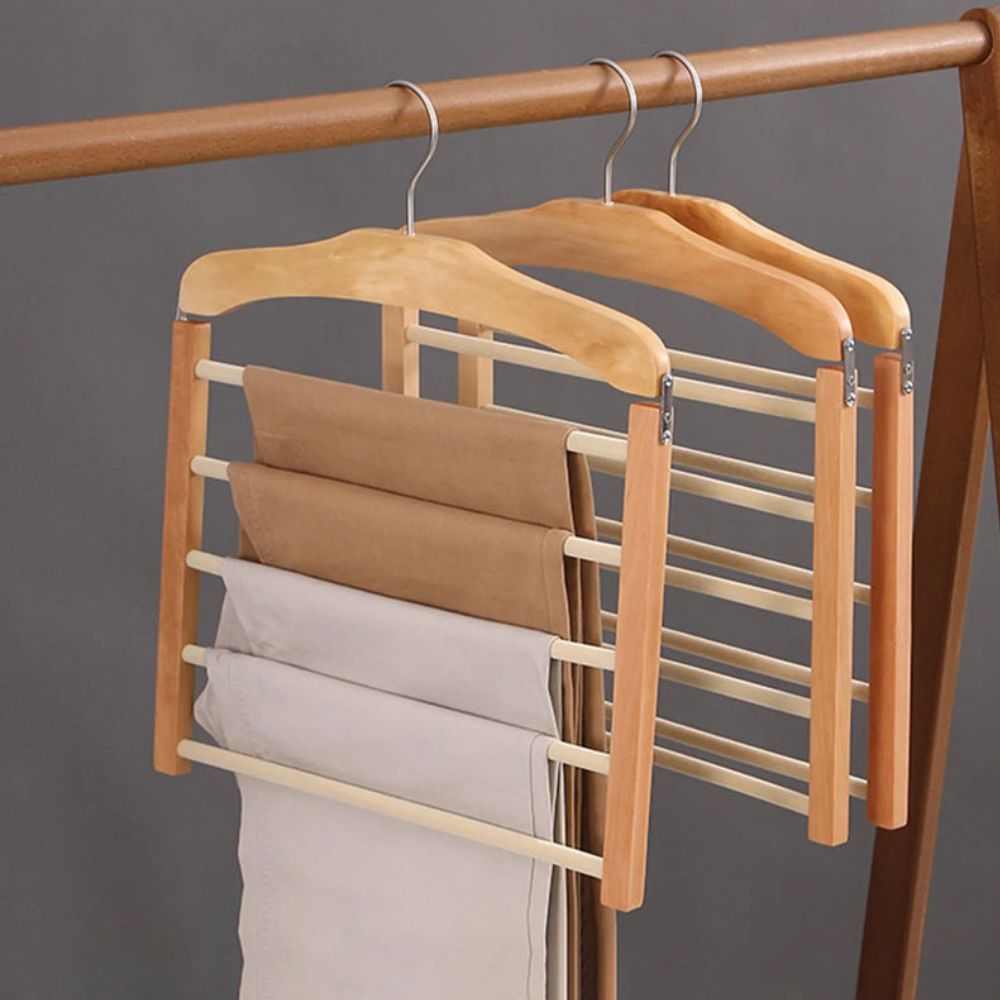 Elegantes Holzmulti-Tier-Kleiderbügel-1