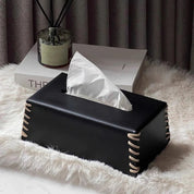 Genähte Leder -Tissue -Boxhalter-4