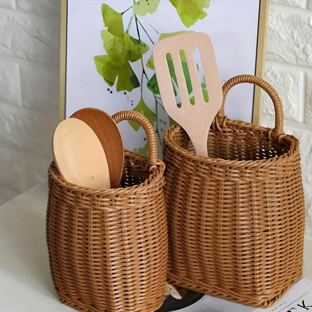 Willow Rattan gewebter Speicherkorb-2