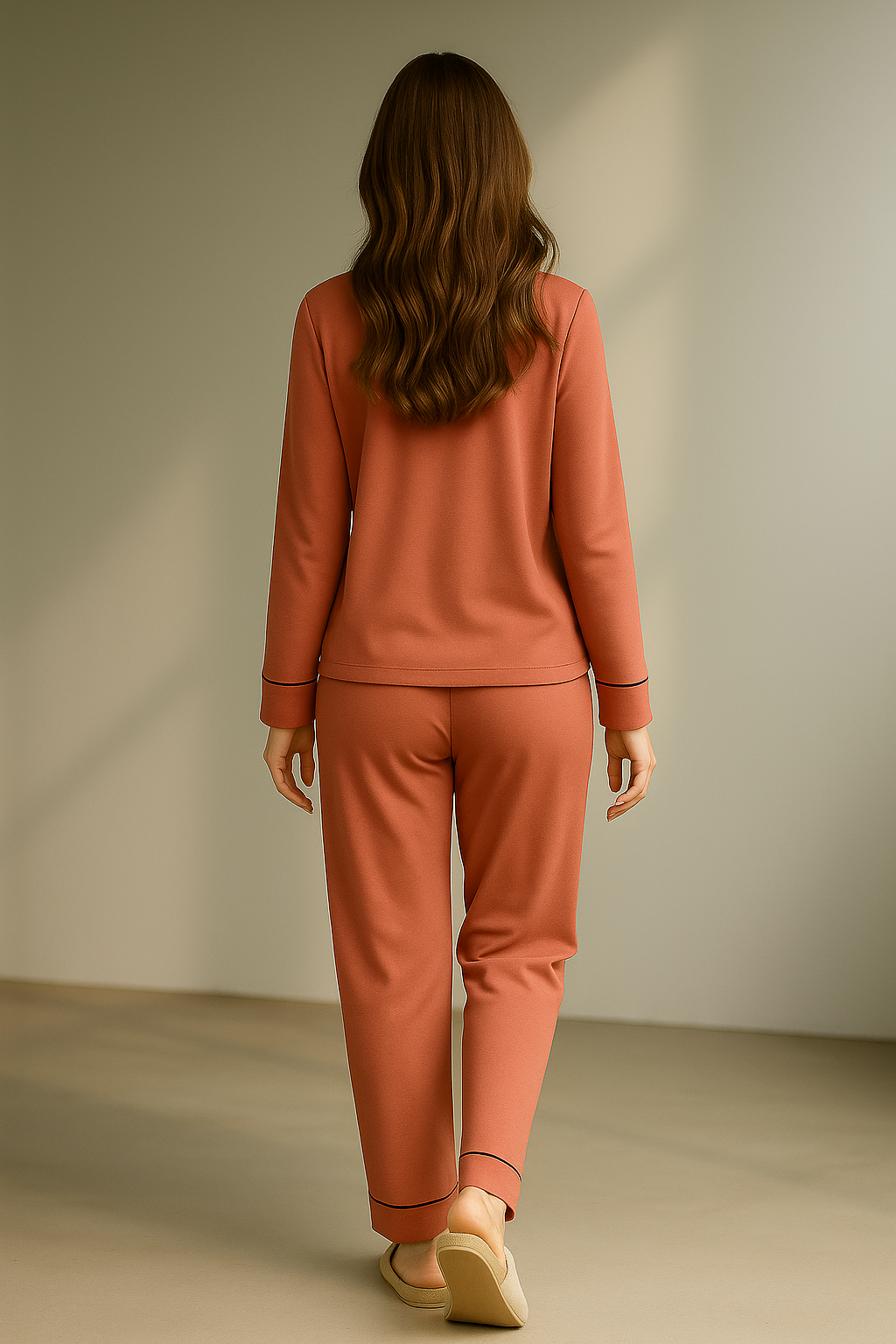 Damen-Pyjama-Set zweiteilig aus Bambusfaser mit V-Ausschnitt