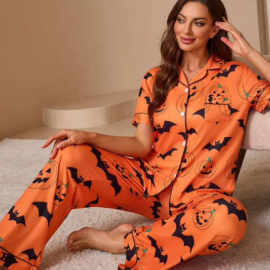 Damen Pyjama Set Bequeme Nachtwäsche 100% Baumwolle 1