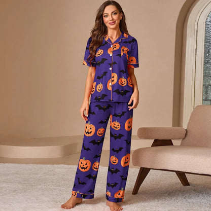 Damen Pyjama Set Bequeme Nachtwäsche 100% Baumwolle 3