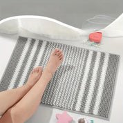 Kieselmatte gestreifter Chenille Badmatte-4