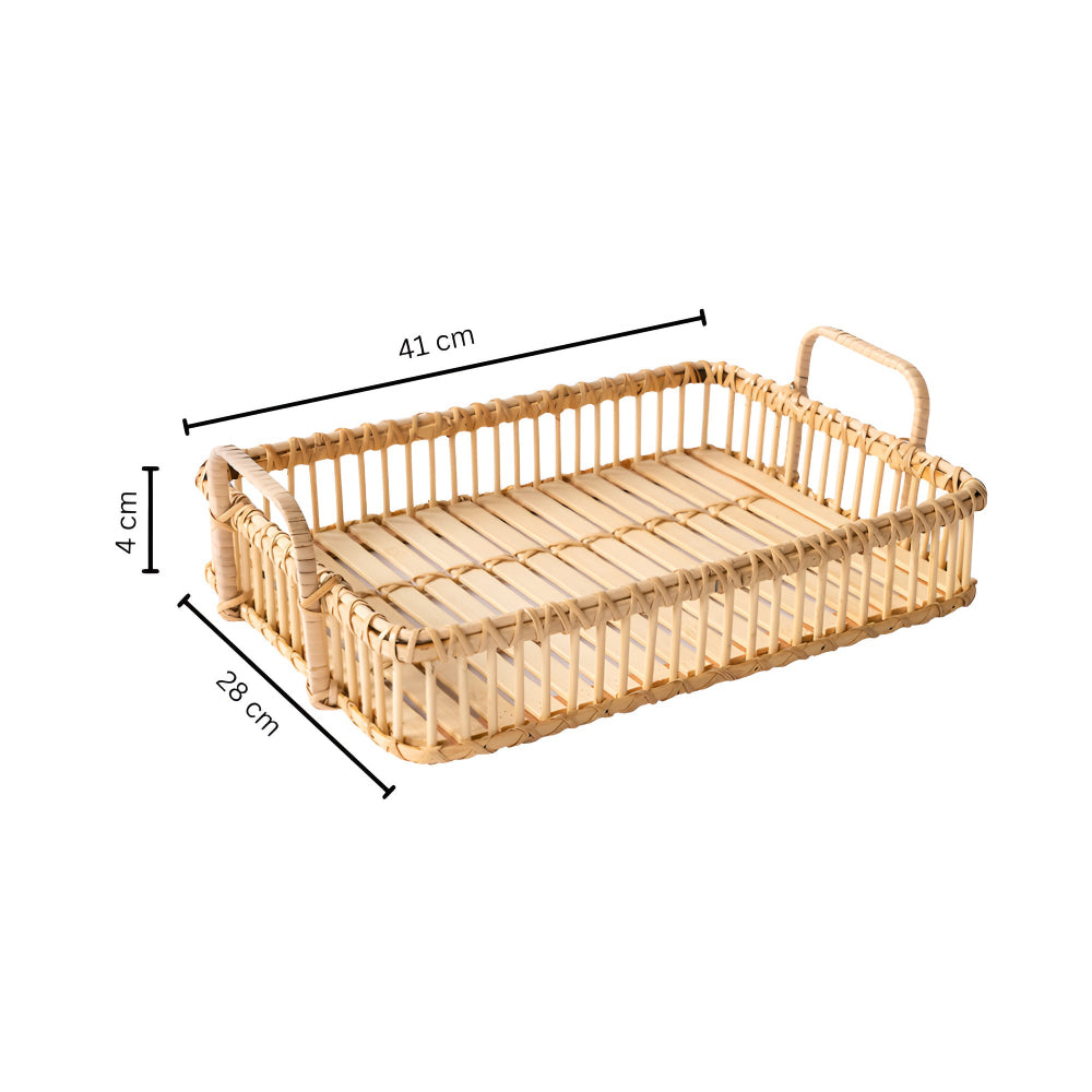 Rustikalgewebe -Rattan -Tablett-1