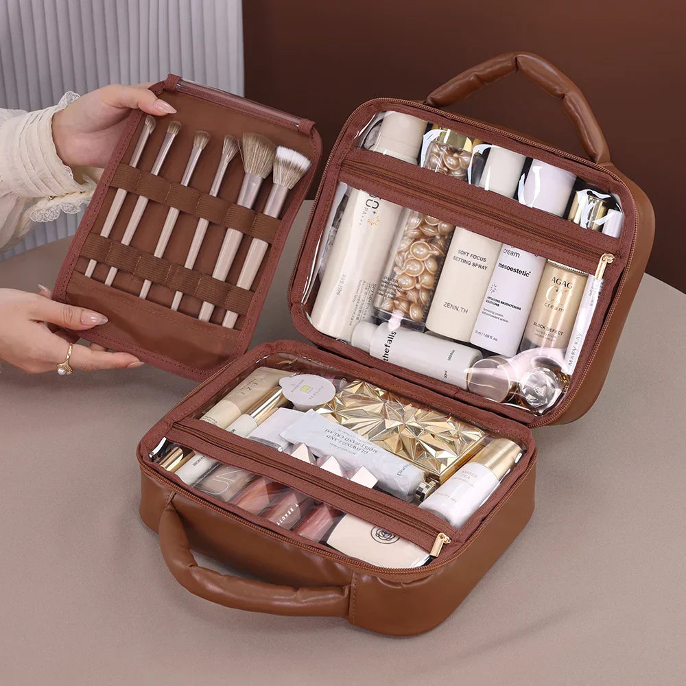 Sophia | Luxus Karierter Geräumiger Kosmetik Organizer