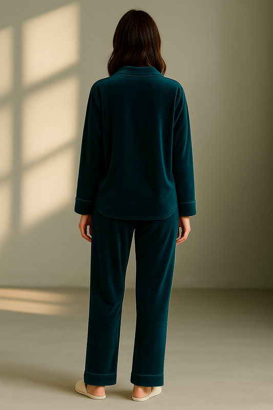 Zweiteiliges Damen-Pyjama-Set – langärmelig aus Bambus-Elasthan-Mix