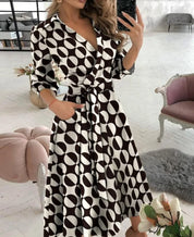 Ysabella | Schickes Midi-Kleid mit Gürtel - Ideal für Abendliche Eleganz