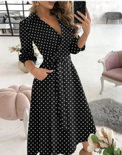 Ysabella | Schickes Midi-Kleid mit Gürtel - Ideal für Abendliche Eleganz